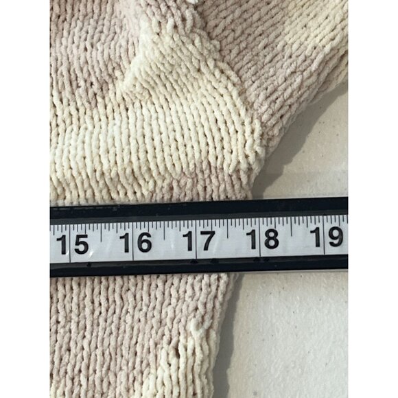 Kendall and Kylie Sweater Womens Medium Knit Top Tan Brown Chevron Winter Fall - Picture 10 of 16